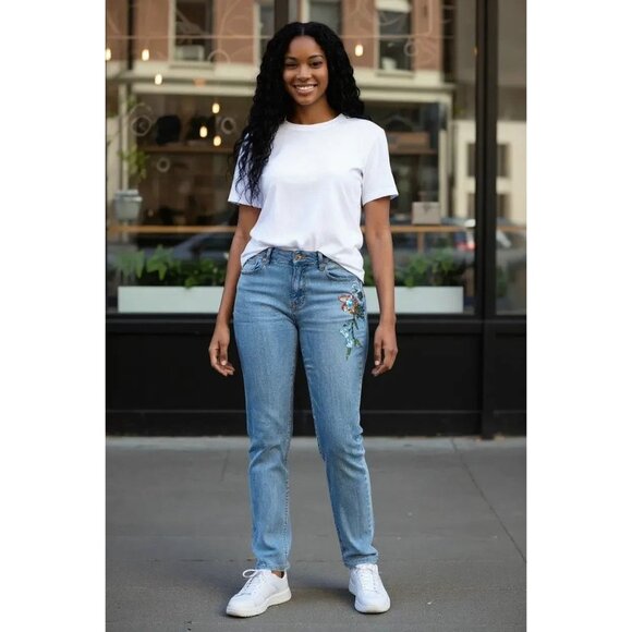 Jou Jou floral detail bootcut jeans Size 20 - Picture 1 of 6
